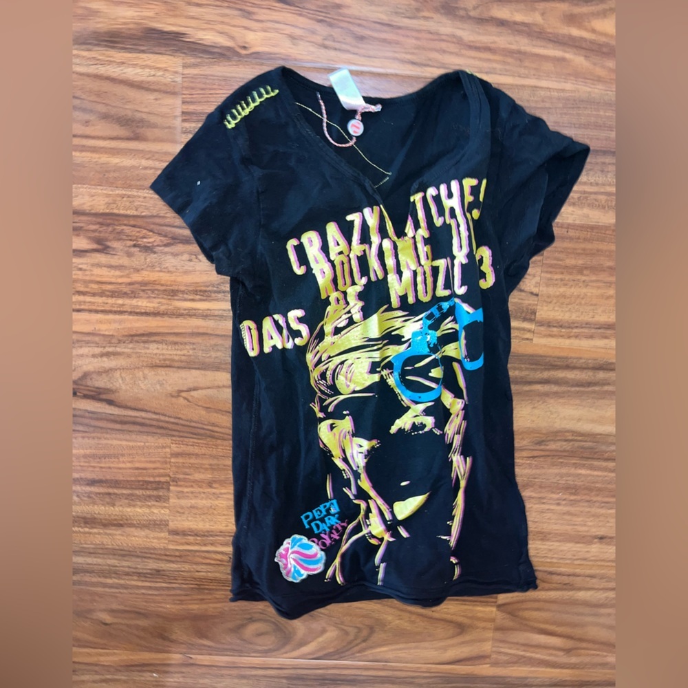 NWOT Pepe jeans Black crazy rock tour short sleeve T-Shirt Bold Graphic Design​